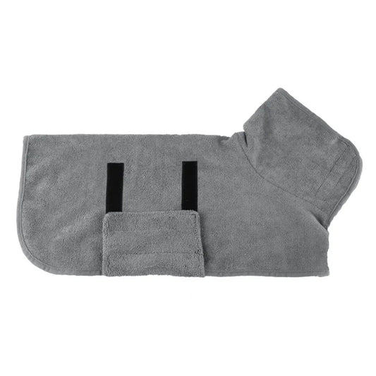 Pet Bathrobe Fast Drying Towel Microfiber Absorbent Soft Bath Robe Adjustable Towel Grooming Coat for Small Medium Large Dog